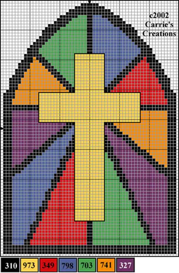 ponto-cruz-religiosos-cruz-colorida